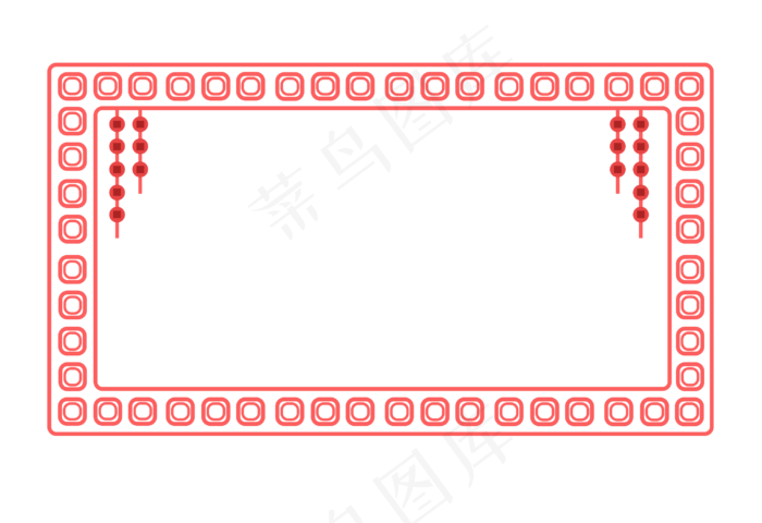手绘红色新年边框,免抠元素(3000X2059(DPI:300))psd模版下载
