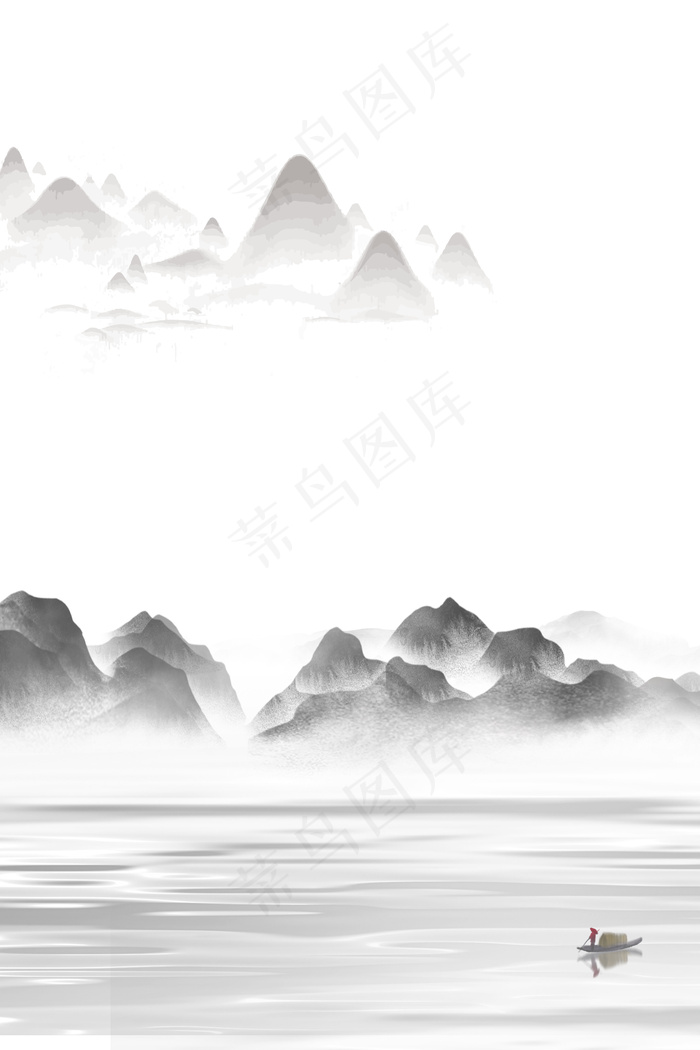 河边古风背景图片