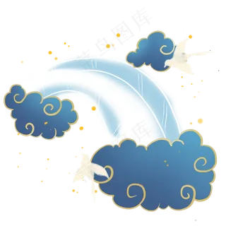 七夕祥云鹊桥,免抠元素