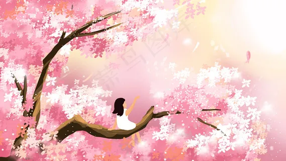 梦幻粉色樱花风景