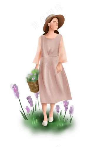 夏至花丛里的女孩