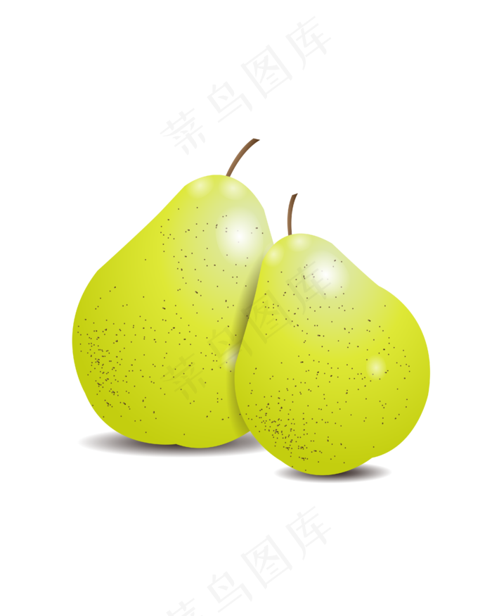 矢量手绘水果梨子