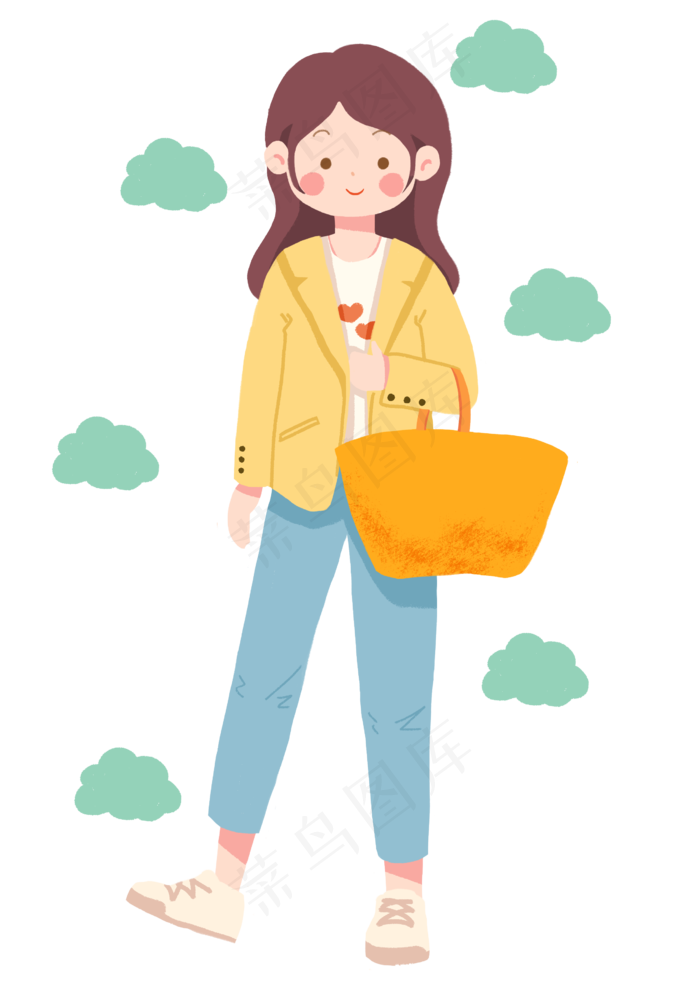 踏青出行好天气人物png格式