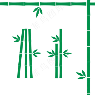 简约竹子边框装饰免扣素材