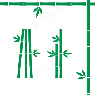 简约竹子边框装饰免扣素材
