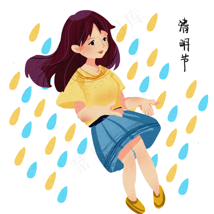 清明节漂亮的小女孩(2048X2048(DPI:300))psd模版下载