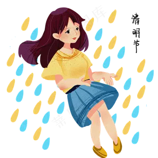 清明节漂亮的小女孩