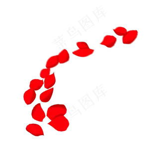 漂浮的红色玫瑰花瓣插图