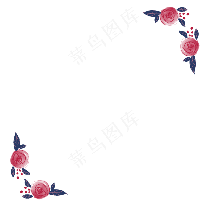 复古浪漫玫瑰婚礼边框(2000X2000(DPI:300))psd模版下载