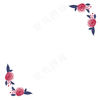 复古浪漫玫瑰婚礼边框
