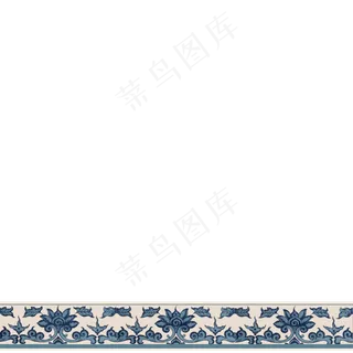 中国手绘青花瓷装饰边框雅致,免抠元素