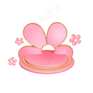 立体粉色舞台,免抠元素