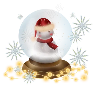 圣诞节雪人和圣诞灯,免抠元素