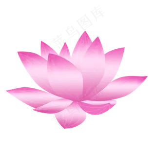 手绘卡通粉色荷花花瓣可商用元素