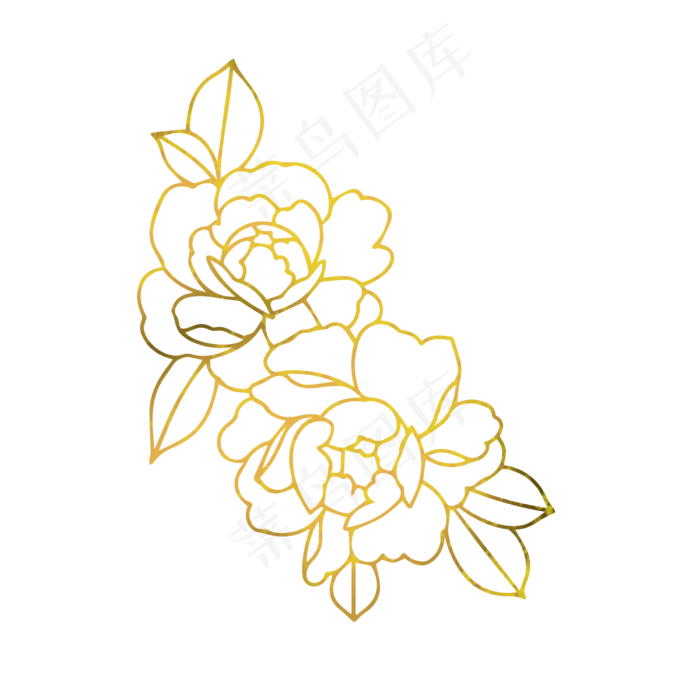 富贵喜庆金色大牡丹