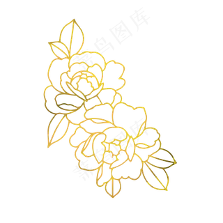 富贵喜庆金色大牡丹