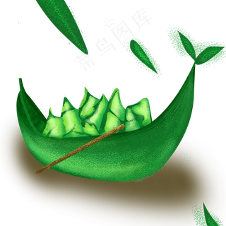 手绘粽子端午节龙舟免扣素材