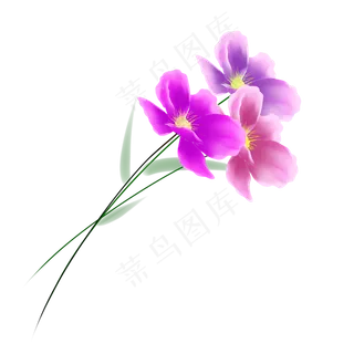 春天花朵手绘装饰图案