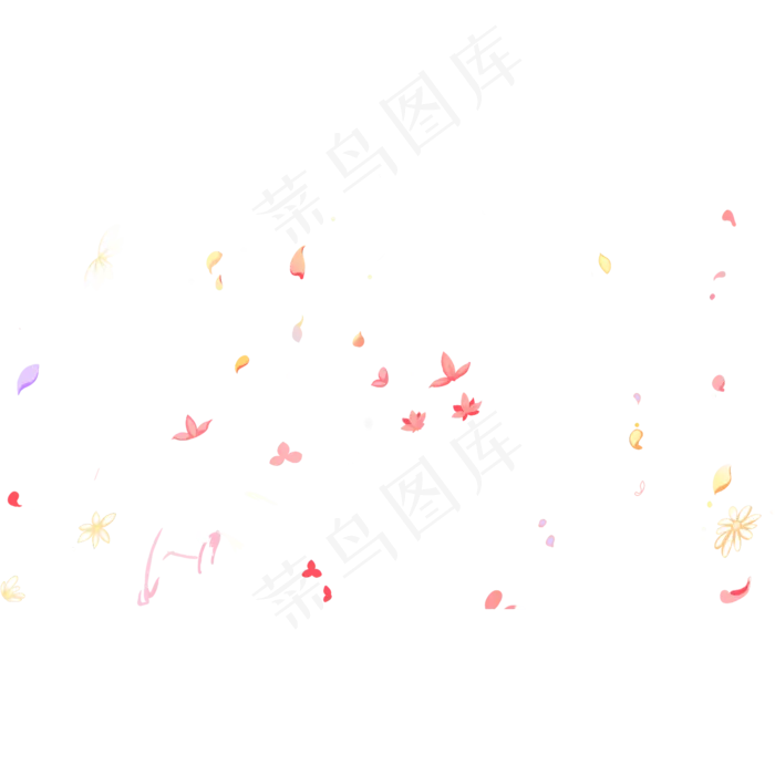 彩色漂浮小碎花PNG素材(2000X2000(DPI:300))psd模版下载
