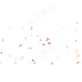 彩色漂浮小碎花PNG素材