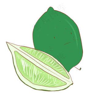 绿色柠檬水果插图