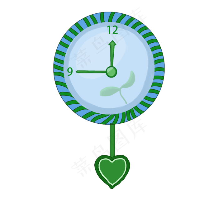 地球一小时圆形钟表插画