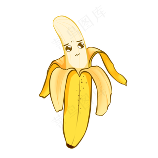 剥皮的水果香蕉站立一个