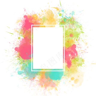 水彩底纹文本框7,免抠元素