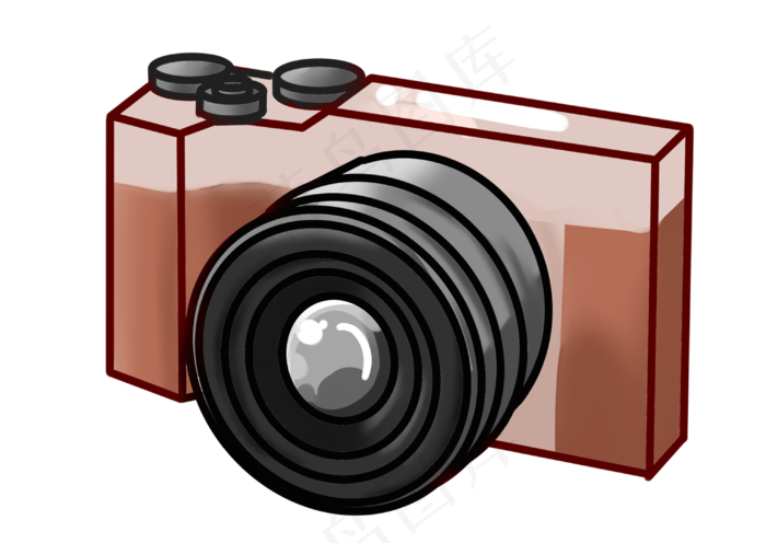手绘数码相机插画,免抠元素