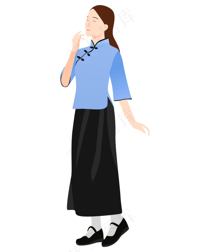 五四青年女孩(4167*5208px 300 dpi )ai矢量模版下载