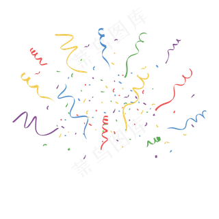 庆祝节日彩带矢量元素,免抠元素