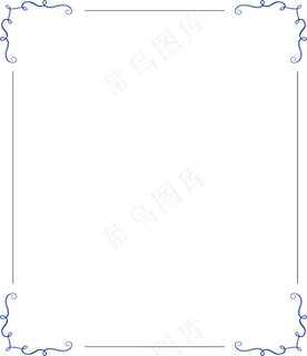 蓝色简约欧式边框