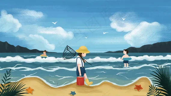 夏天夏季海边沙滩女孩小清新游泳初夏夏至 夏天夏季海边沙滩女孩小清新游泳初夏夏至