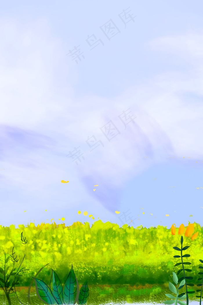 惊蛰绿色草地psd分层banner(3545*5315px 	      )psd模版下载