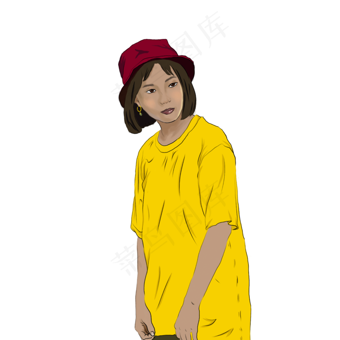 国潮时尚简约穿搭女性(5000X5000(DPI:300))psd模版下载