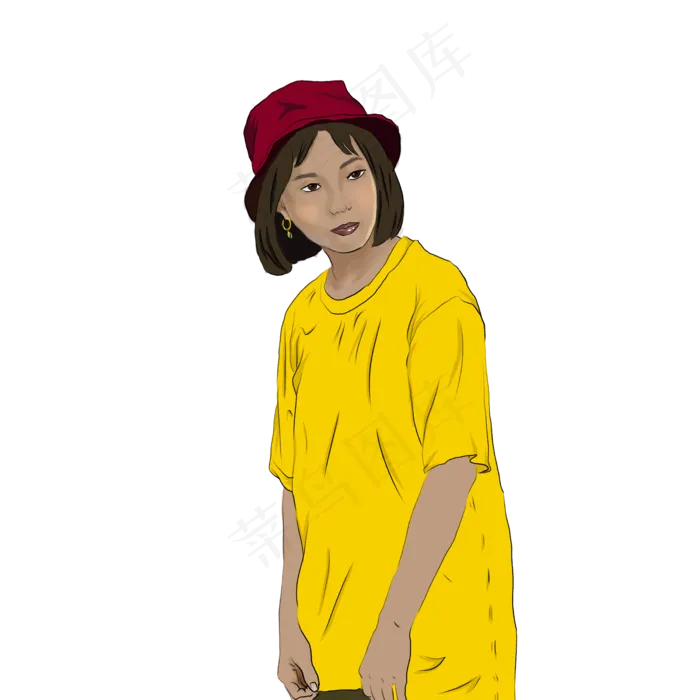 国潮时尚简约穿搭女性(5000X5000(DPI:300))psd模版下载
