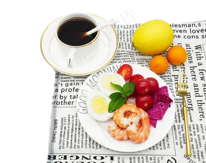 餐饮沙拉和咖啡,免抠元素