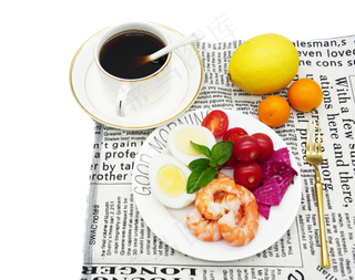 餐饮沙拉和咖啡,免抠元素