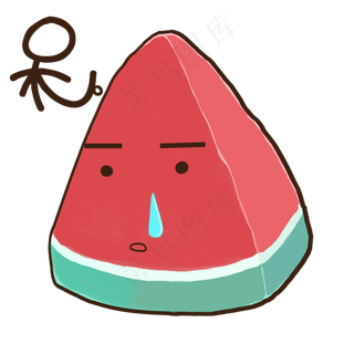 夏天夏至西瓜呆滞表情包