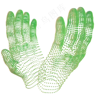 科技智能双手魔幻数据点状绿色张,免抠元素