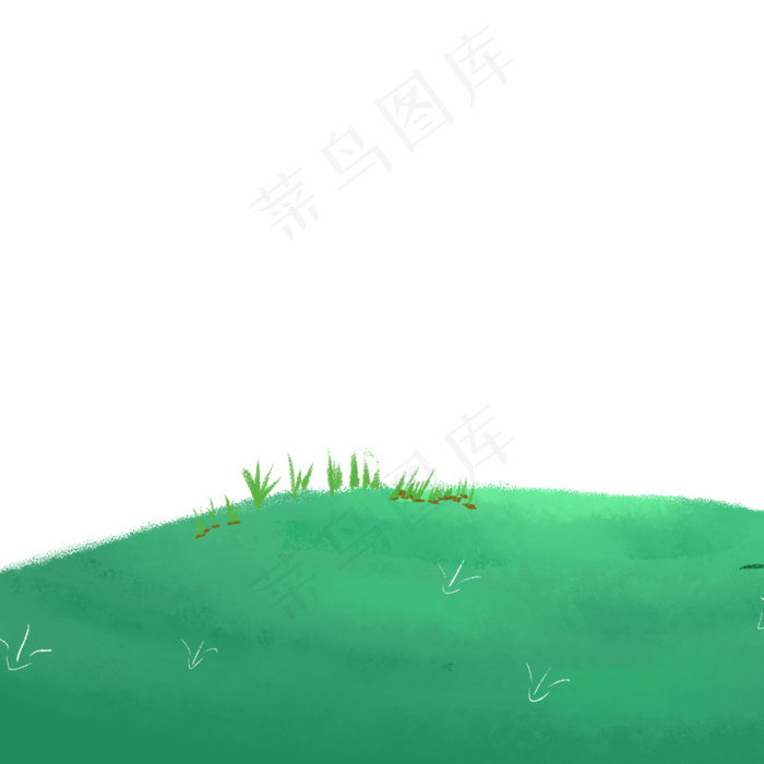 墨绿色卡通草地矢量元素,免抠元素