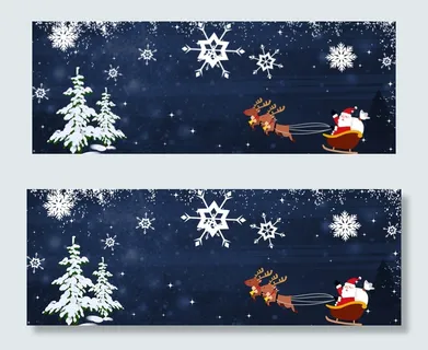 圣诞节卡通蓝色banner