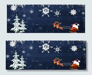 圣诞节卡通蓝色banner