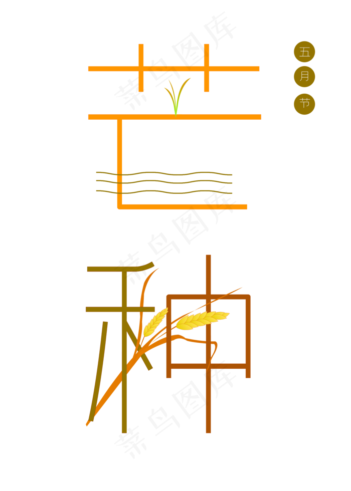 芒种艺术字五月节