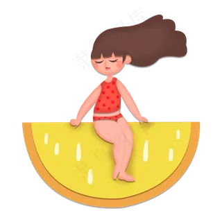 小暑大暑节气夏天柠檬少女