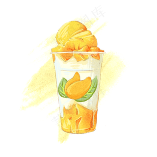 仿真写实类冷饮水彩