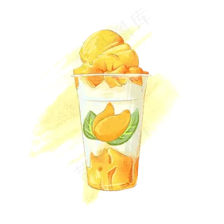 仿真写实类冷饮水彩