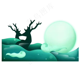 七夕梦幻剪纸风装饰,免抠元素