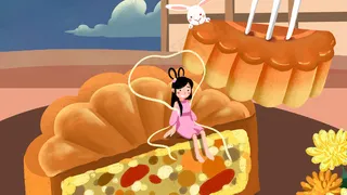 卡通手绘风中秋月饼配图