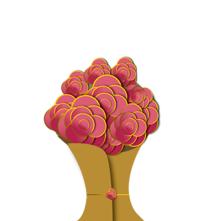 手绘手捧花束花朵图案